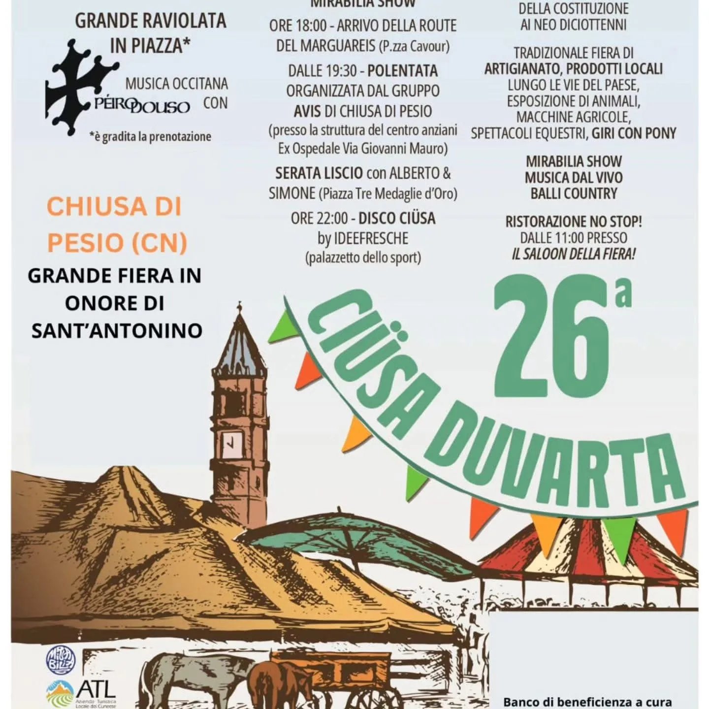 Locandina 26ª Ciüsa Duvarta 2026 a Chiusa di Pesio (Cuneo)