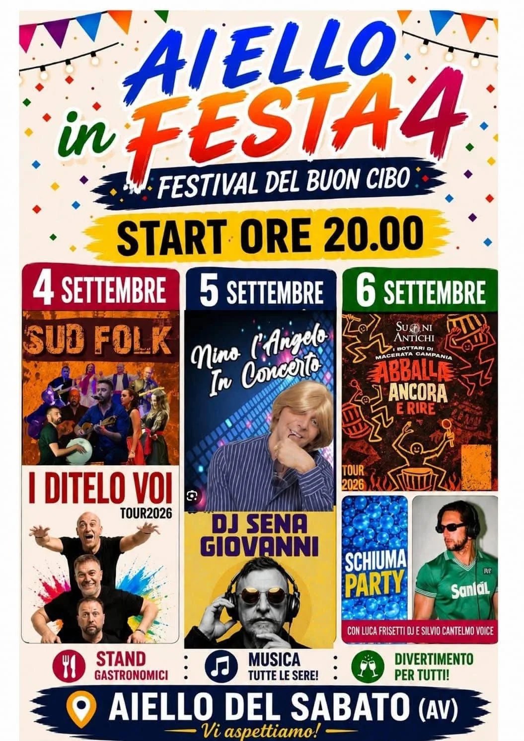 Locandina Aiello in Festa4 Festival del Buon Cibo 2026 a Aiello del Sabato (Avellino)