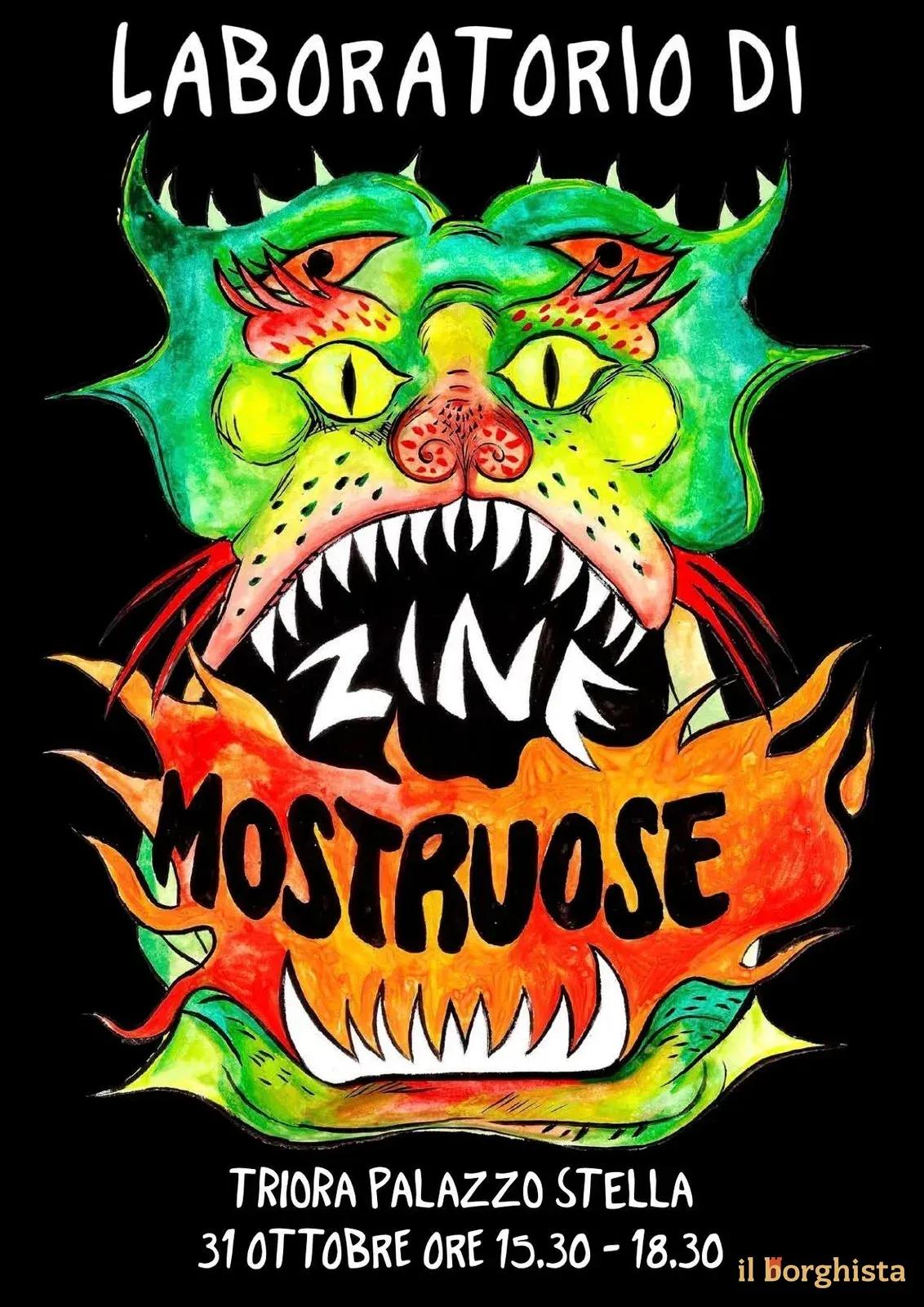 Locandina Laboratorio di Zine Mostruose 2026 a Triora (Imperia)