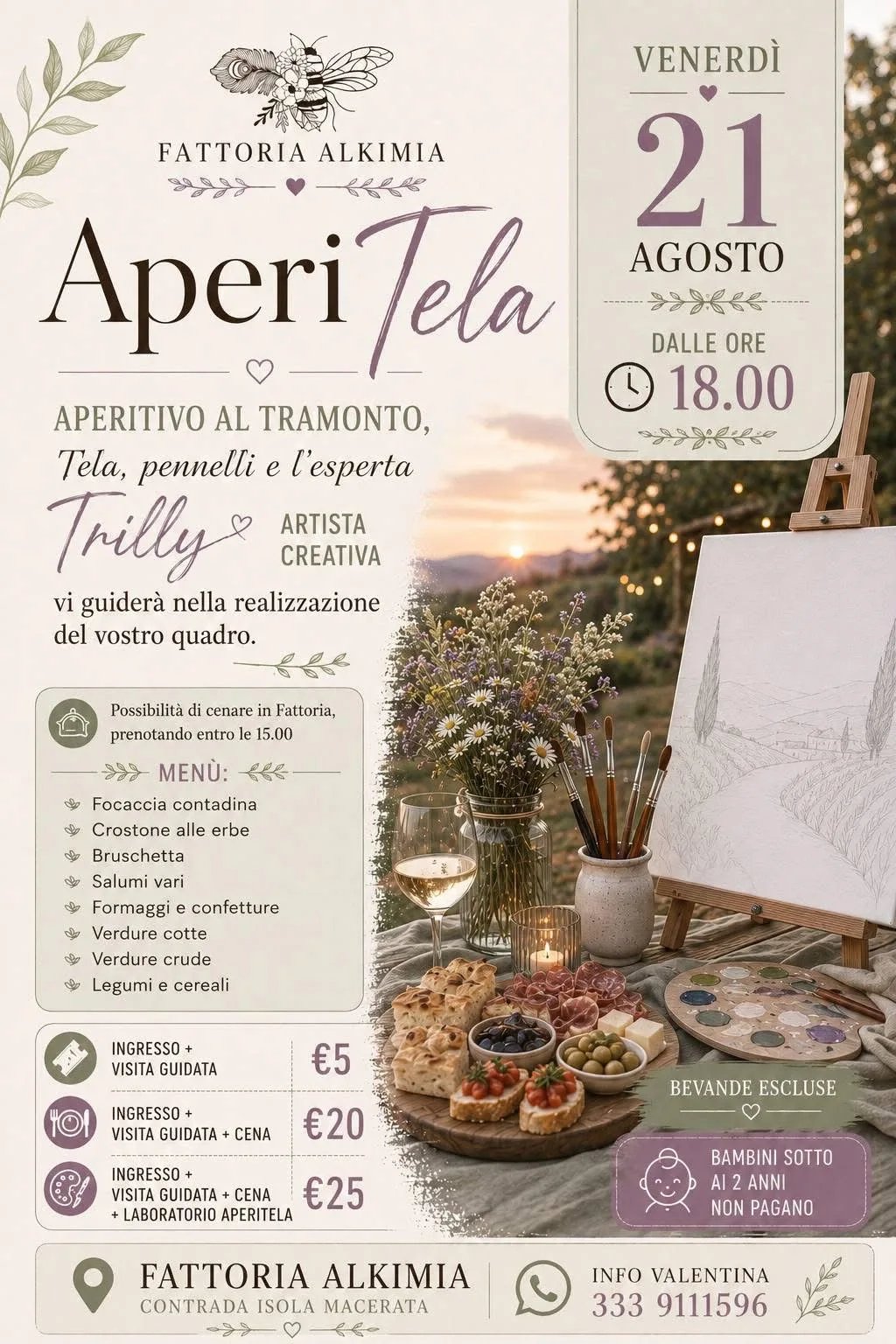 Locandina AperiTela 2026 alla Fattoria Alkimia a Macerata (Macerata)