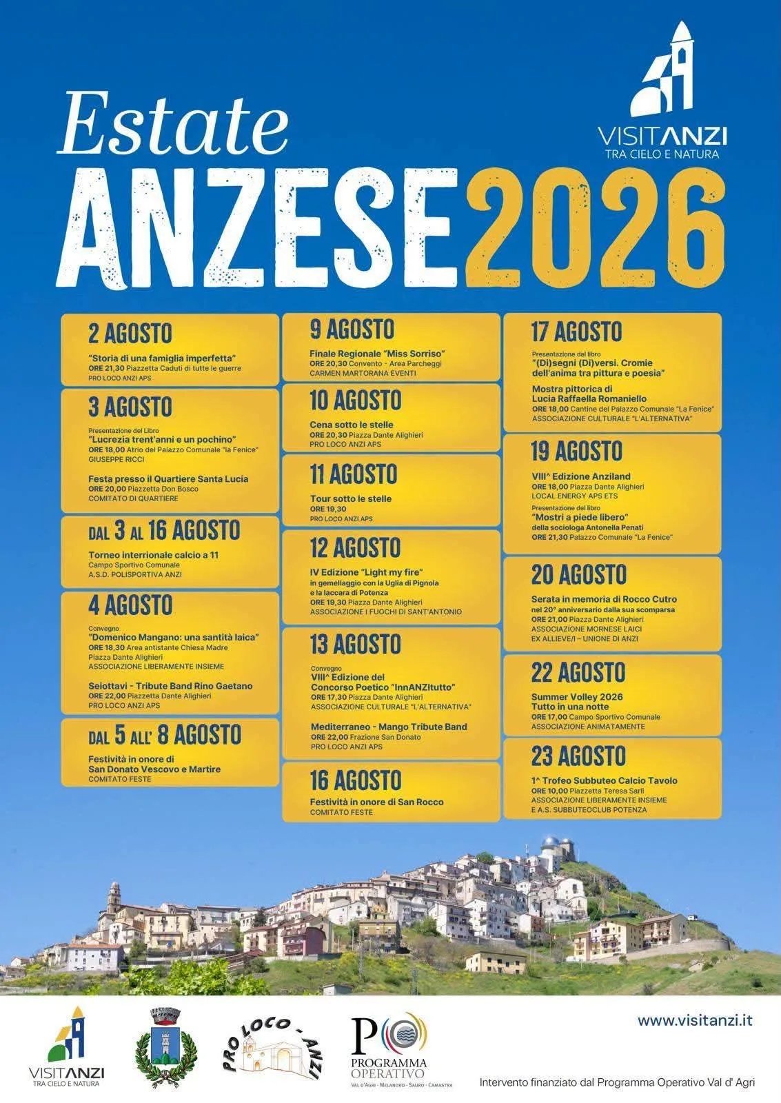Locandina VIII^ Edizione Anziland 2026 a Anzi (Potenza)