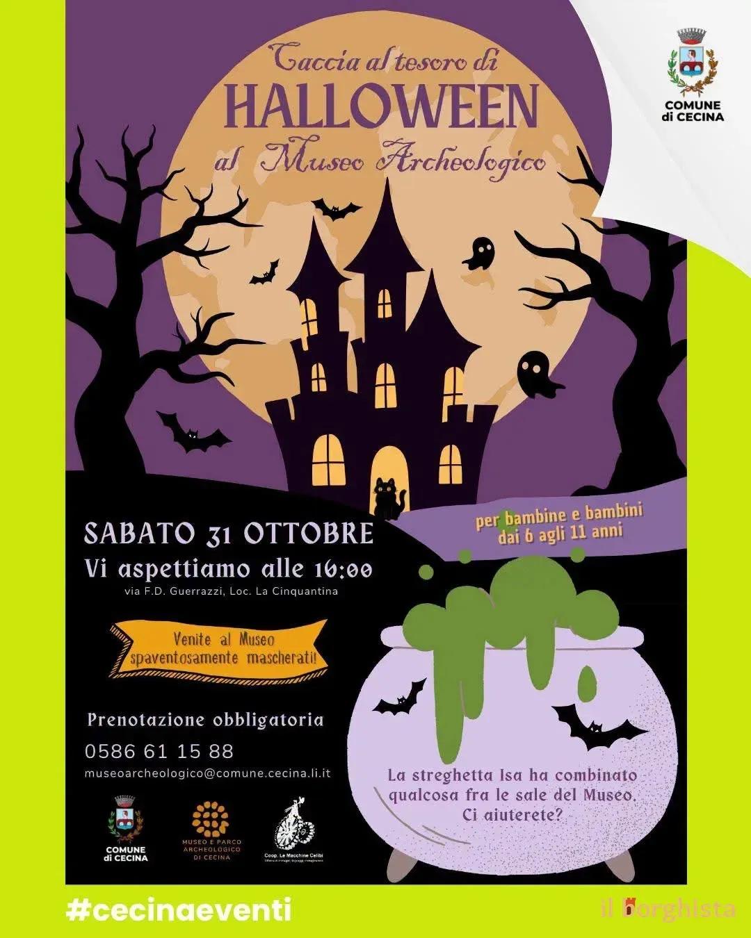 Locandina Caccia al tesoro di Halloween 2026 a Cecina (Livorno)