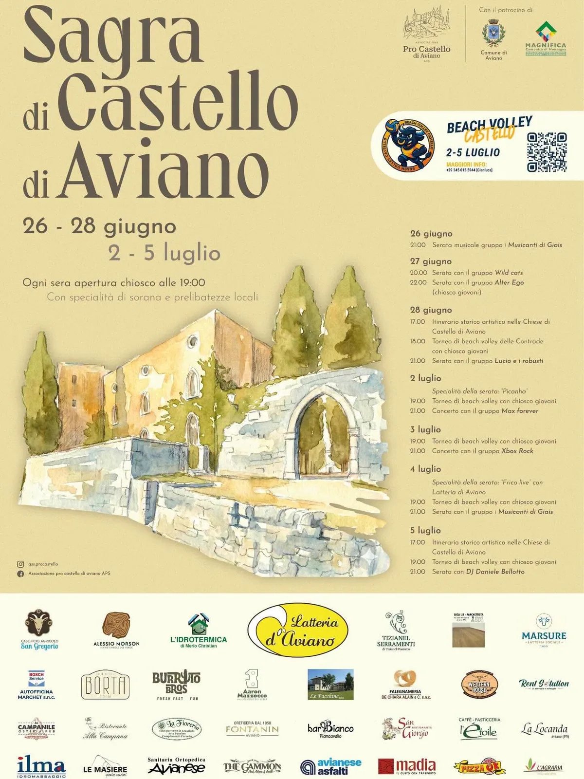 Locandina Sagra di Castello di Aviano 2026 a Aviano (Pordenone)