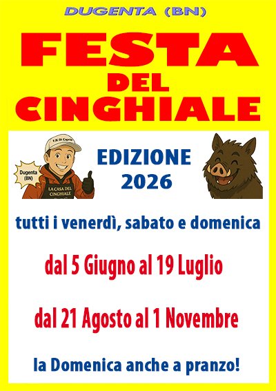 Locandina Sagra del cinghiale a Dugenta (Benevento)