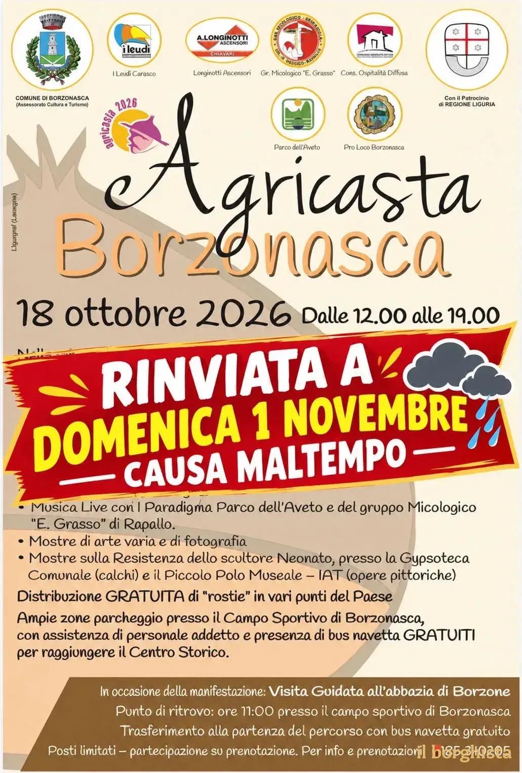 Locandina Agricasta Borzonasca 2026 a Borzonasca (Genova)