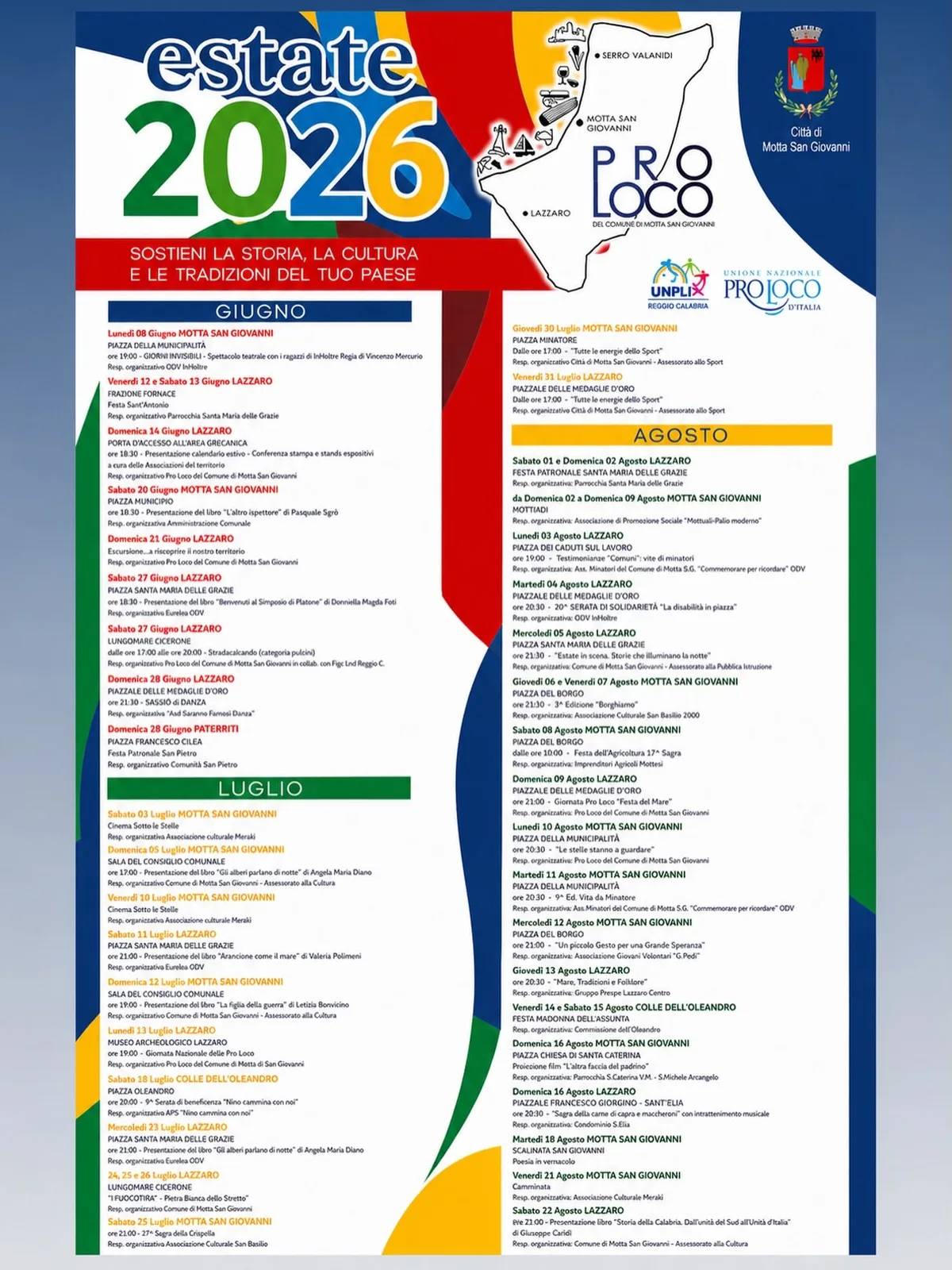 Locandina Mottiadi 2026 a Motta San Giovanni (Reggio calabria)