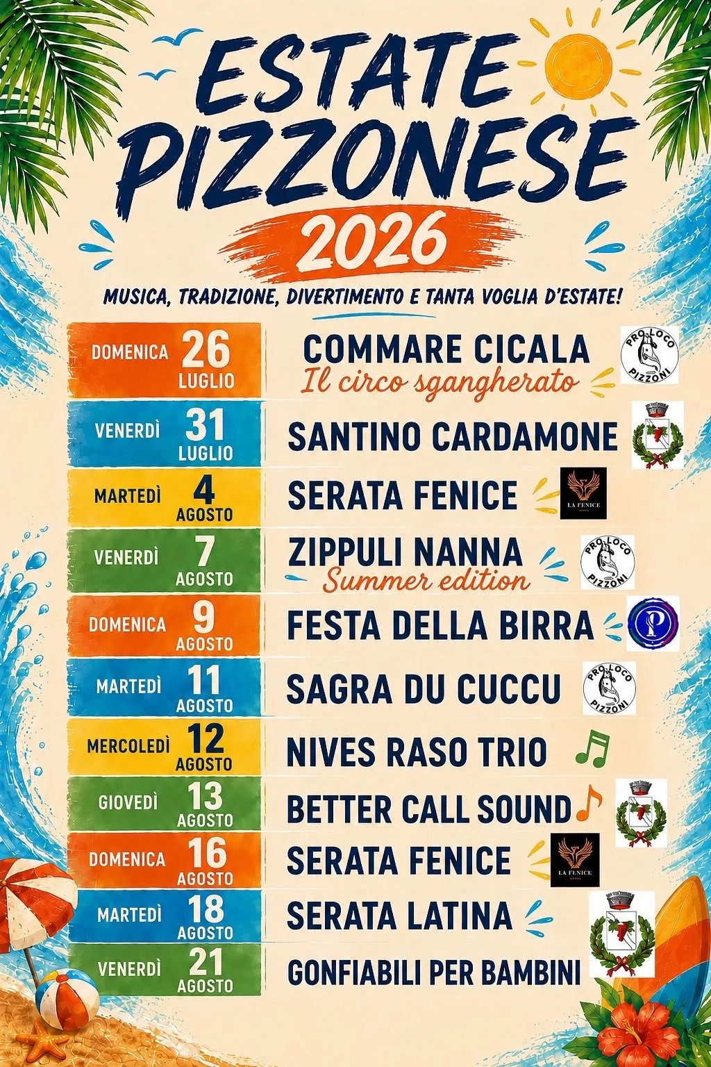 Locandina Serata Fenice 2026 a Pizzoni (Vibo valentia)