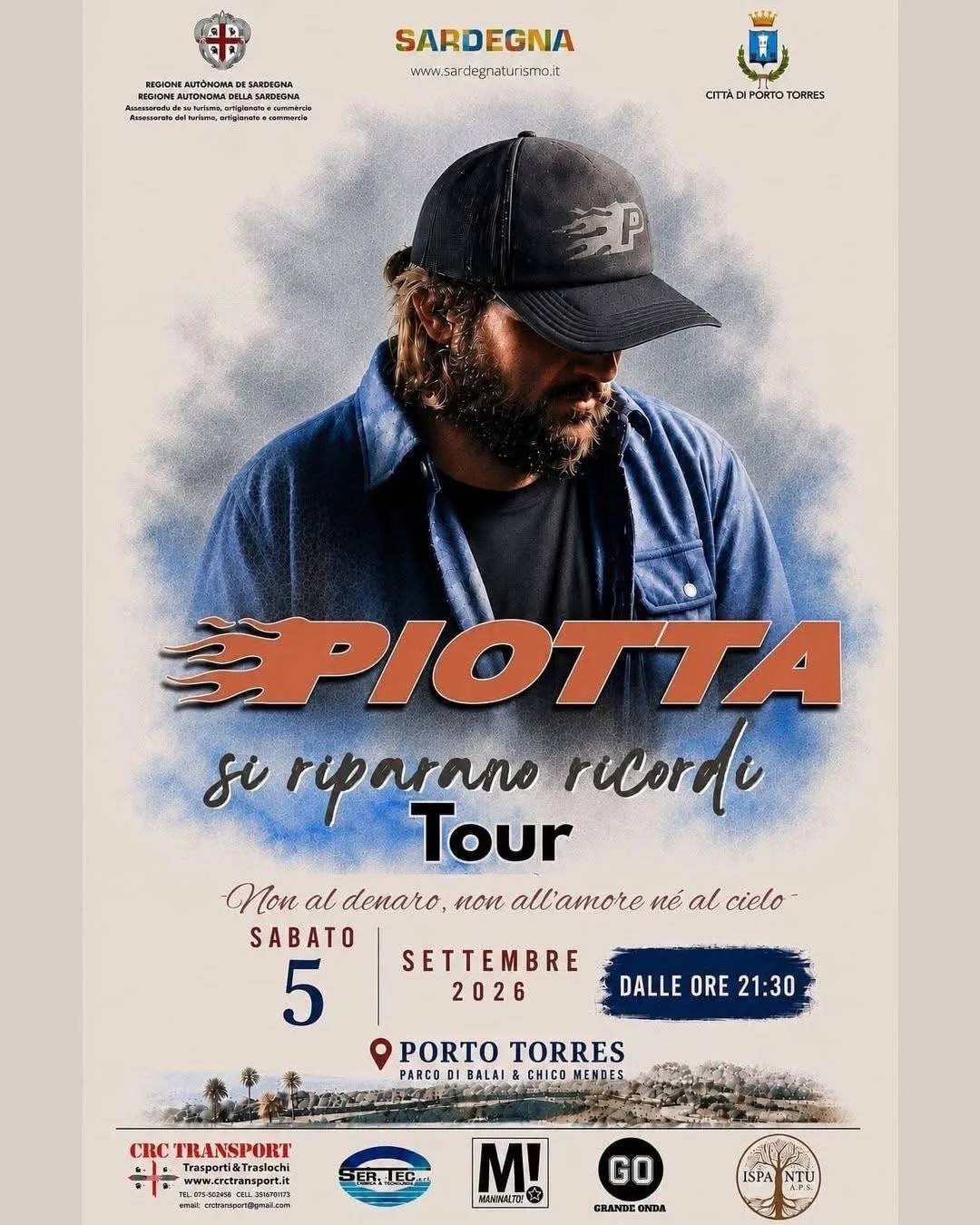 Locandina Piotta si riparano ricordi Tour 2026 a Porto Torres (Sassari)