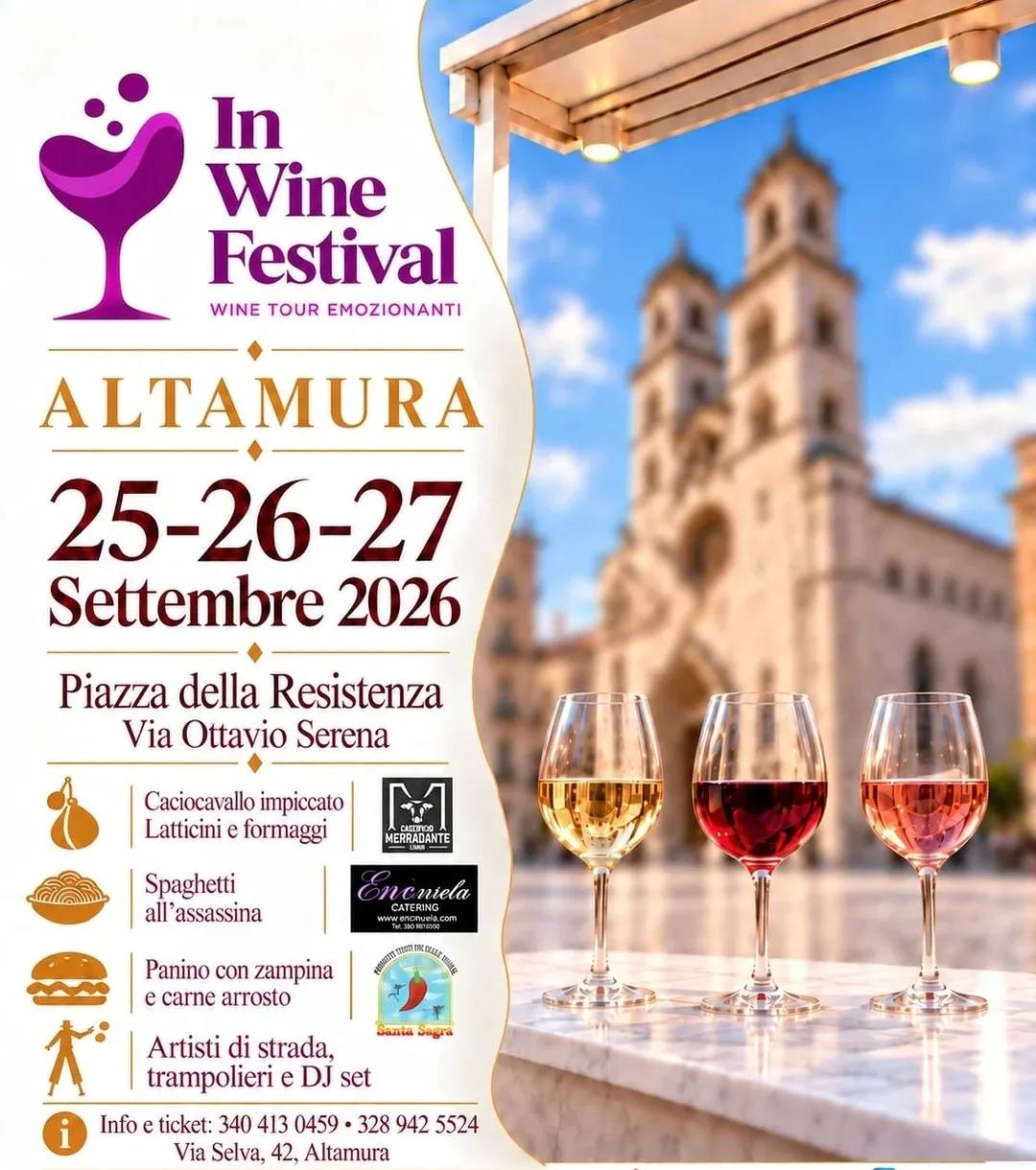 Locandina In Wine Festival Altamura 2026 a Altamura (Bari)