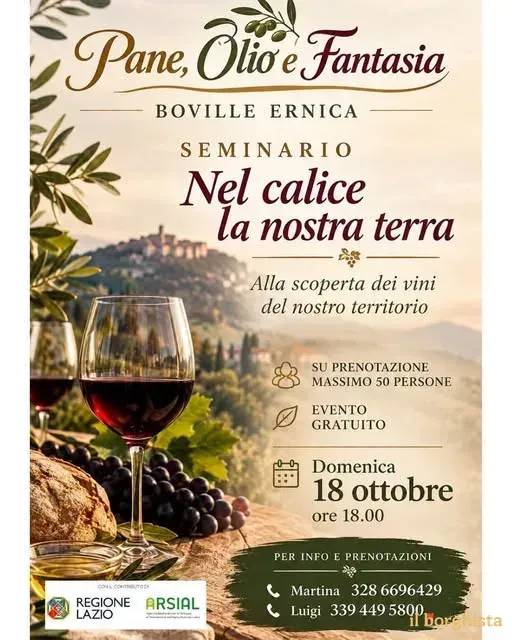Locandina Seminario Nel calice la nostra terra 2026 a Boville Ernica (Frosinone)