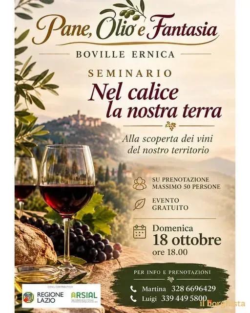 Locandina Seminario Nel calice la nostra terra 2026 a Boville Ernica (Frosinone)