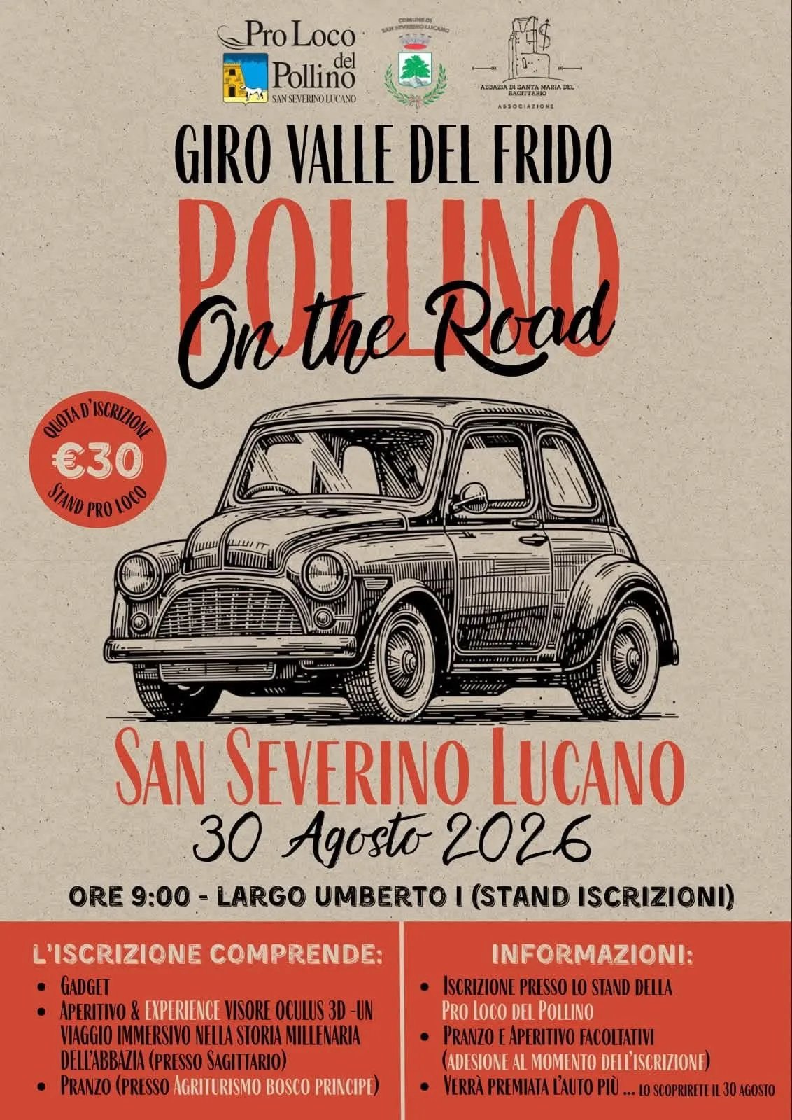 Locandina Giro Valle del Frido Pollino On the Road 2026 a San Severino Lucano (Potenza)
