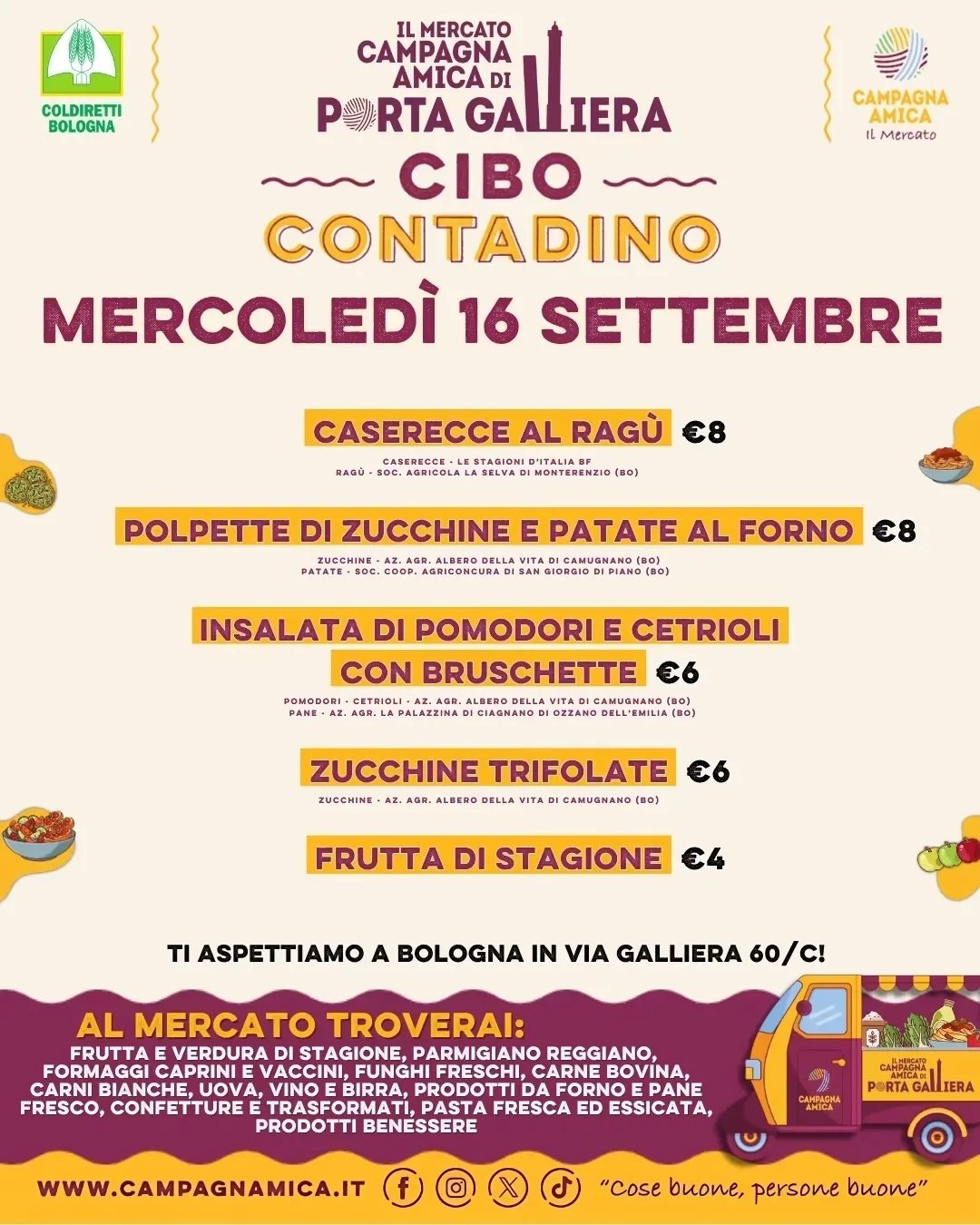 Locandina Il Mercato Campagna Amica di Porta Galliera 2026 a Bologna (BO)