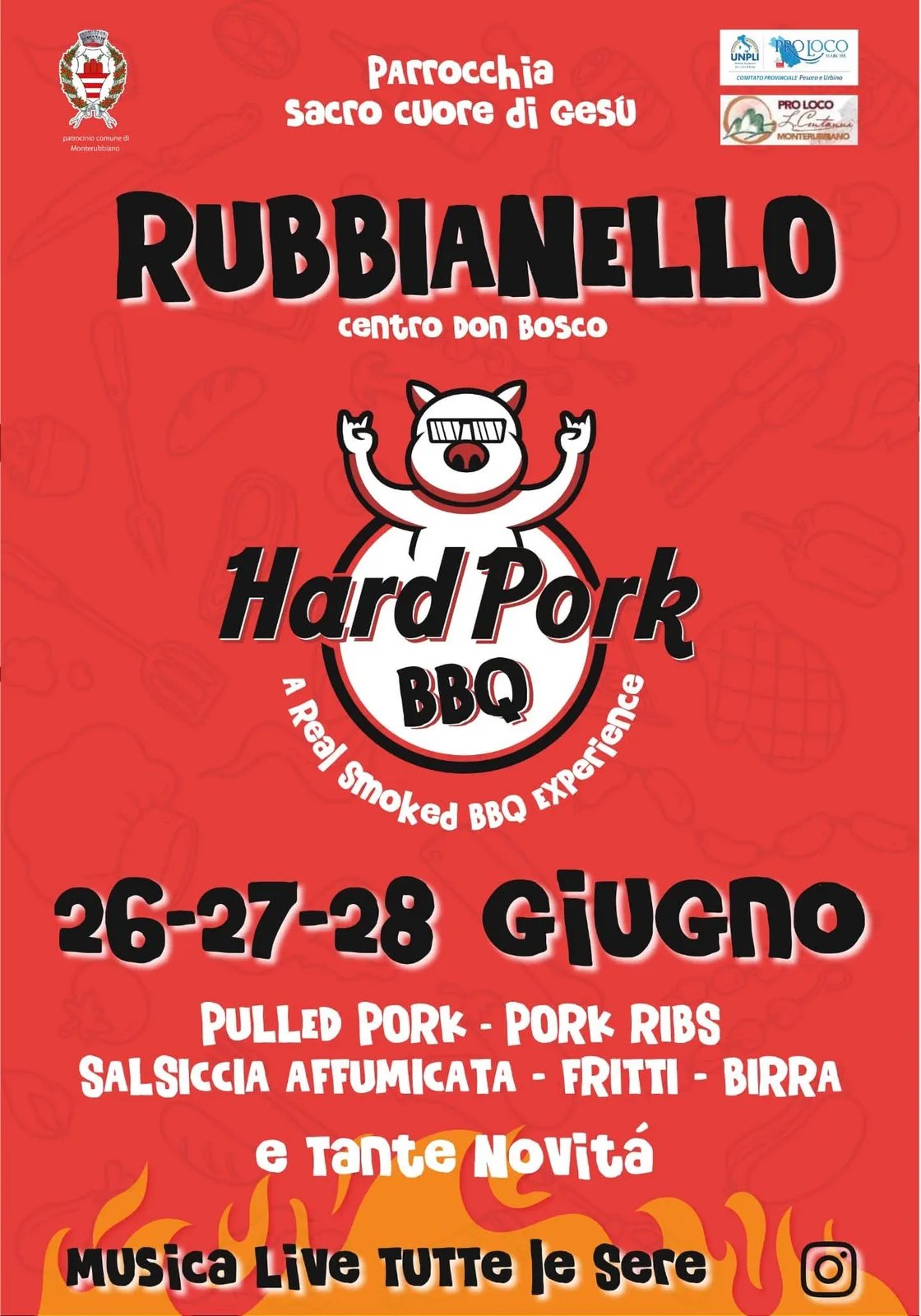 Locandina Hard Pork BBQ 2026 a Monterubbiano (Fermo)