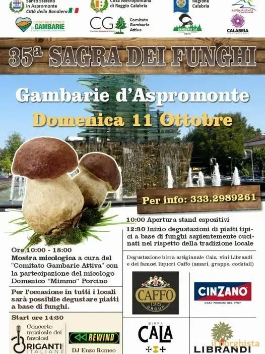 Locandina 35ª Sagra dei Funghi 2026 a Reggio Calabria (RC)