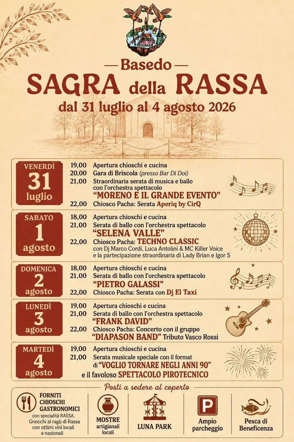 Locandina Chiosco Pacha: Techno Classic — Sagra 2026 a Zoppola (Pordenone)