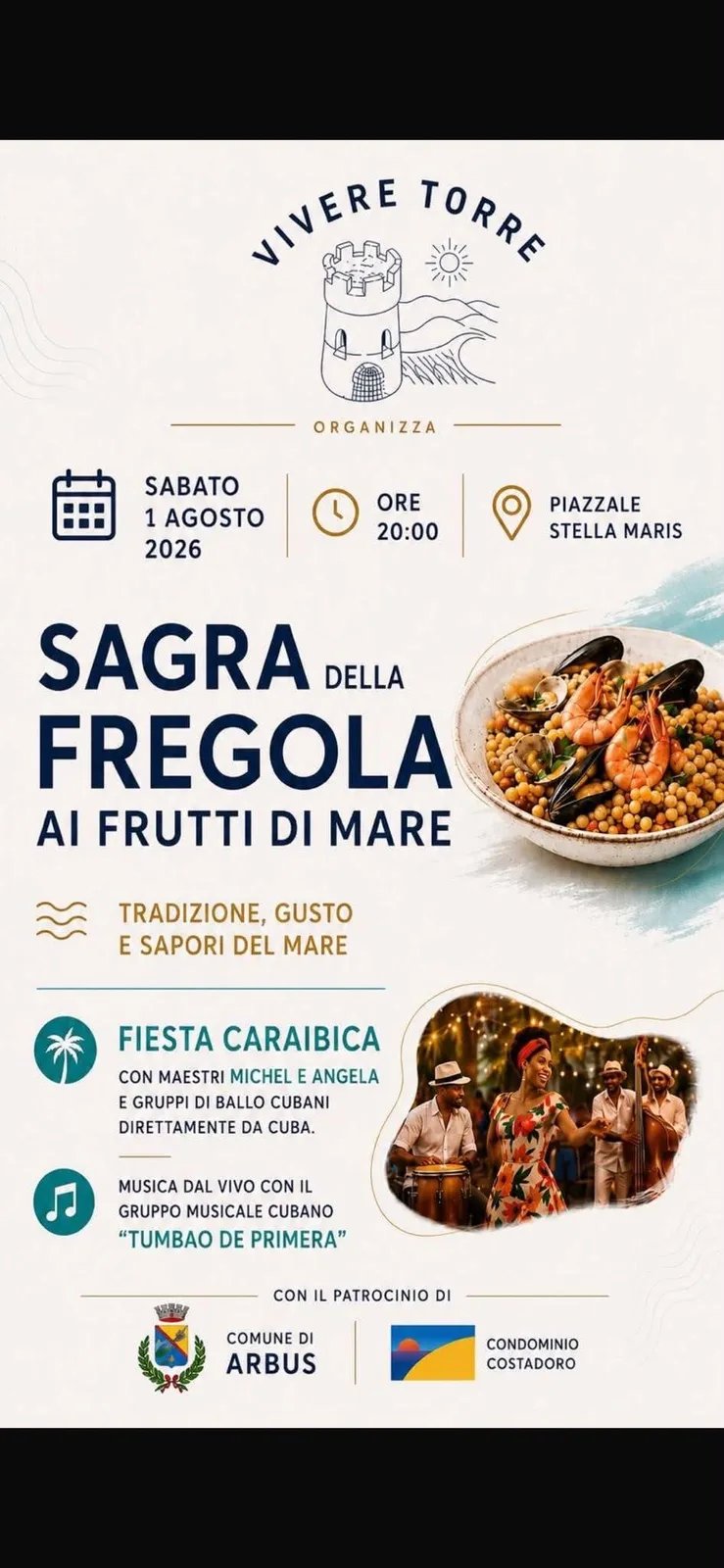 Locandina Sagra della Fregola ai Frutti di Mare 2026 a Arbus (Medio campidano)