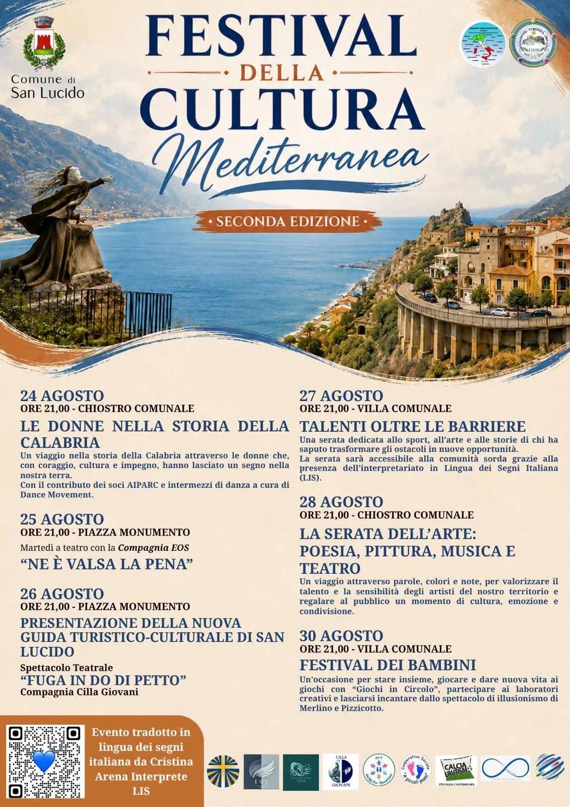 Locandina calendario eventi agosto 2026 a San Lucido (Cosenza)