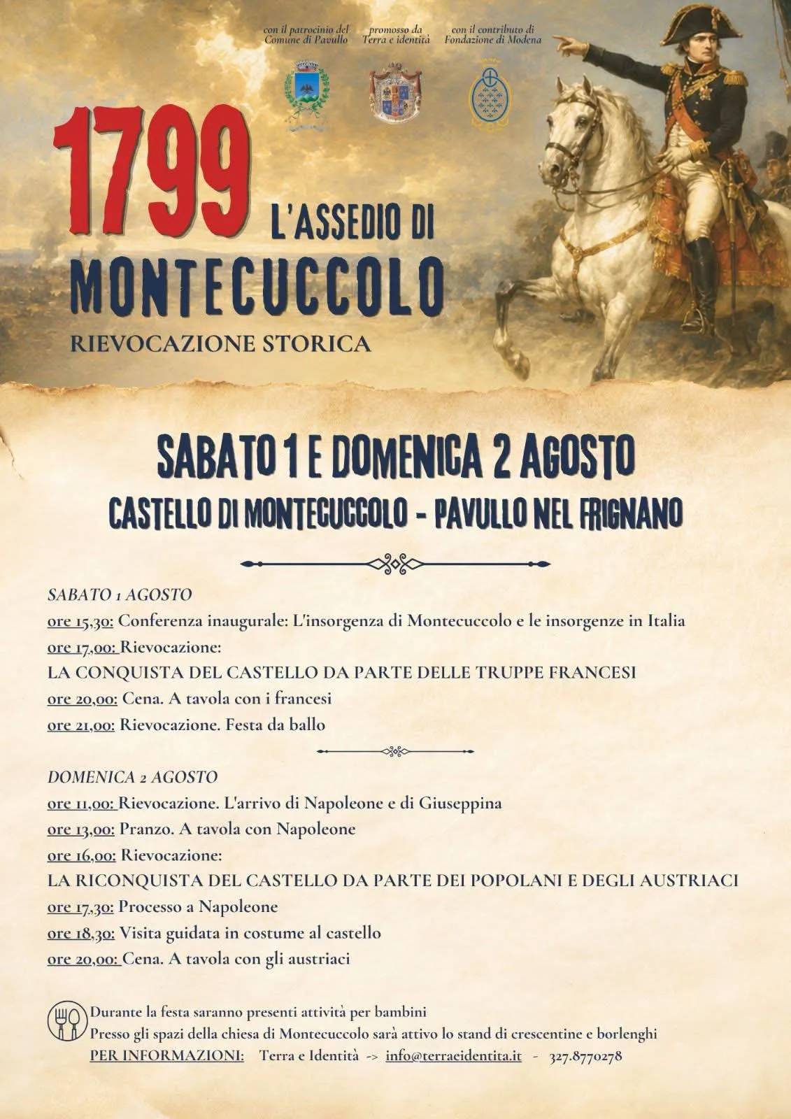 Locandina 1799 L'Assedio di Montecuccolo 2026 a Pavullo nel Frignano (Modena)