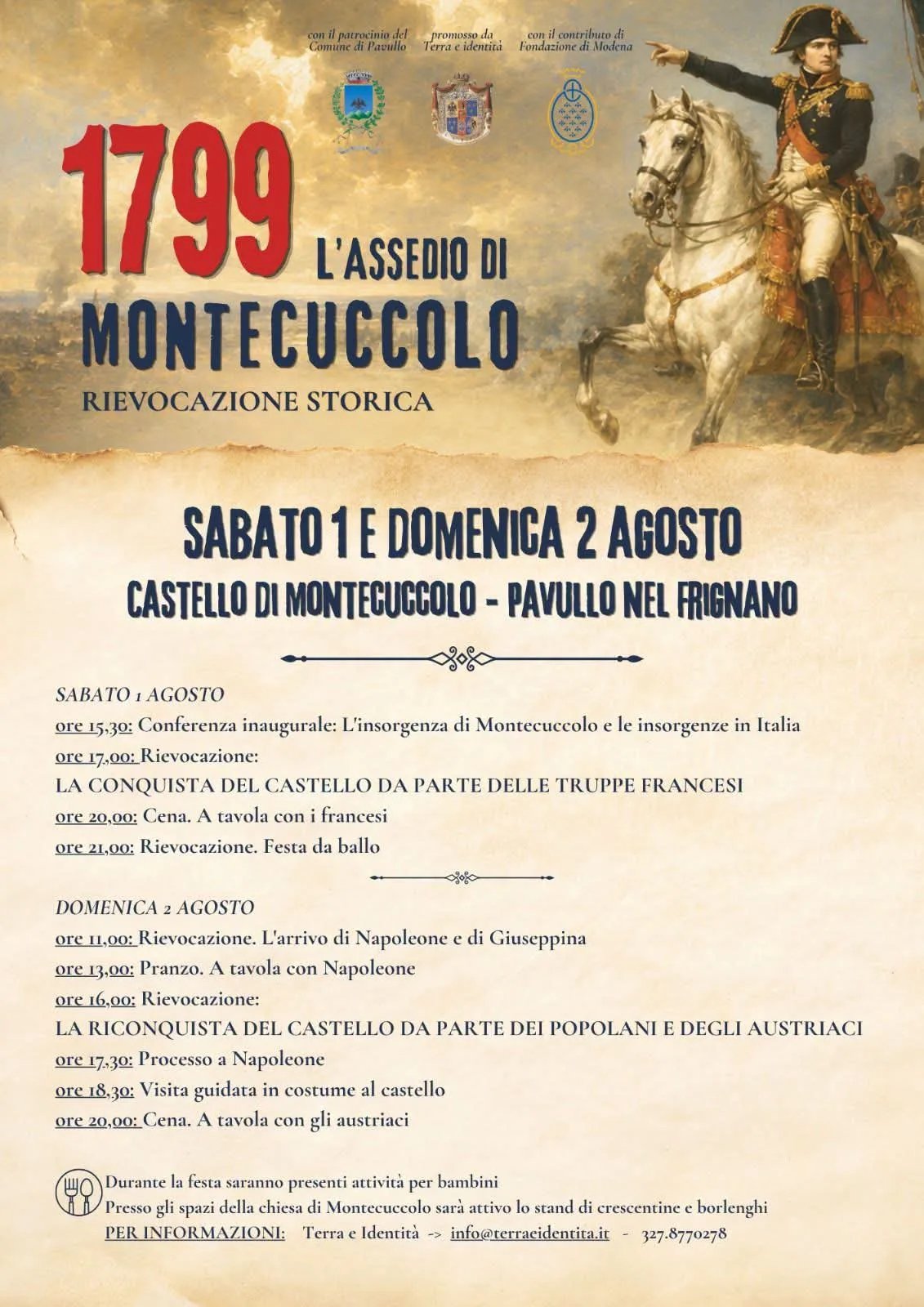 Locandina 1799 L'Assedio di Montecuccolo 2026 a Pavullo nel Frignano (Modena)