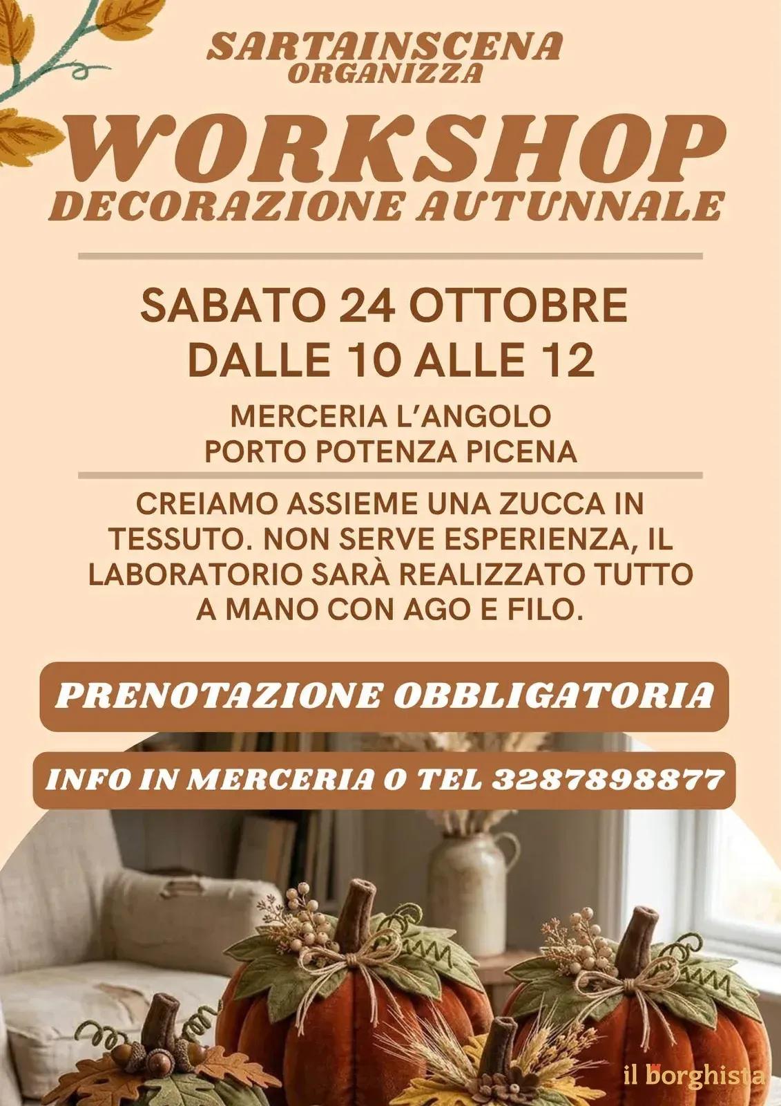 Locandina Workshop Decorazione Autunnale 2026 a Potenza Picena (Macerata)