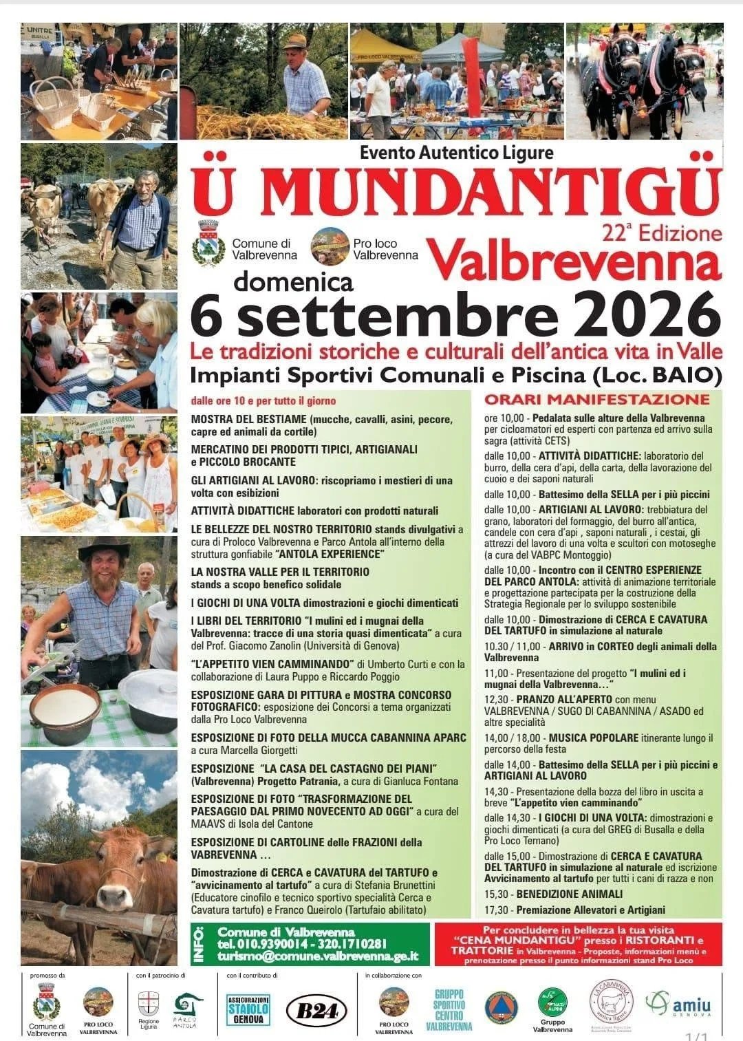 Locandina 22ª Edizione Ü Mundantigü Valbrevenna 2026 a Valbrevenna (Genova)
