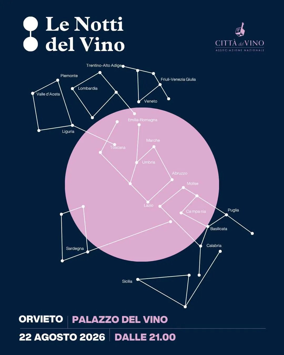 Locandina Le Notti del Vino 2026 a Orvieto (Terni)