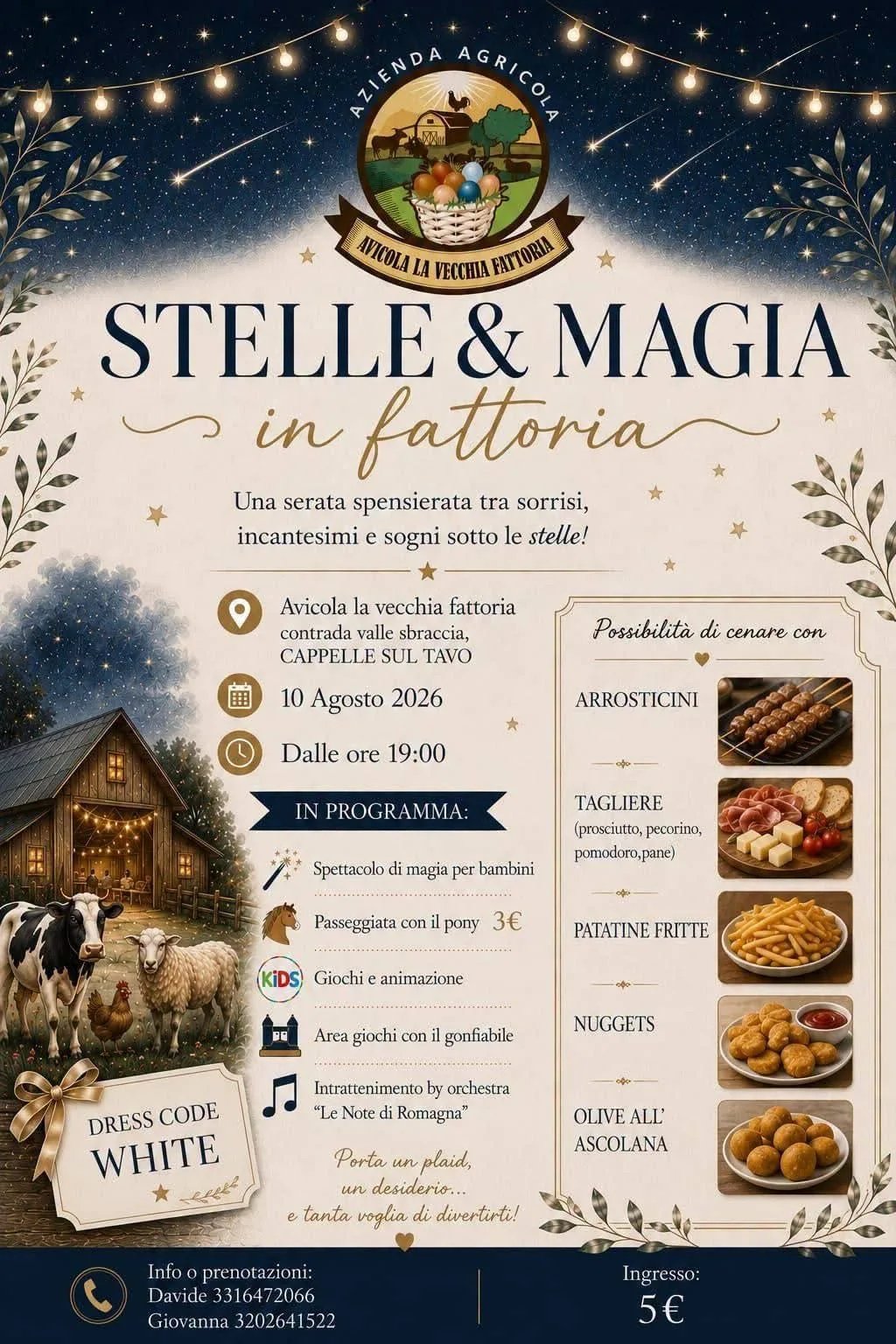 Locandina Stelle & Magia in fattoria 2026 a Cappelle sul Tavo (Pescara)