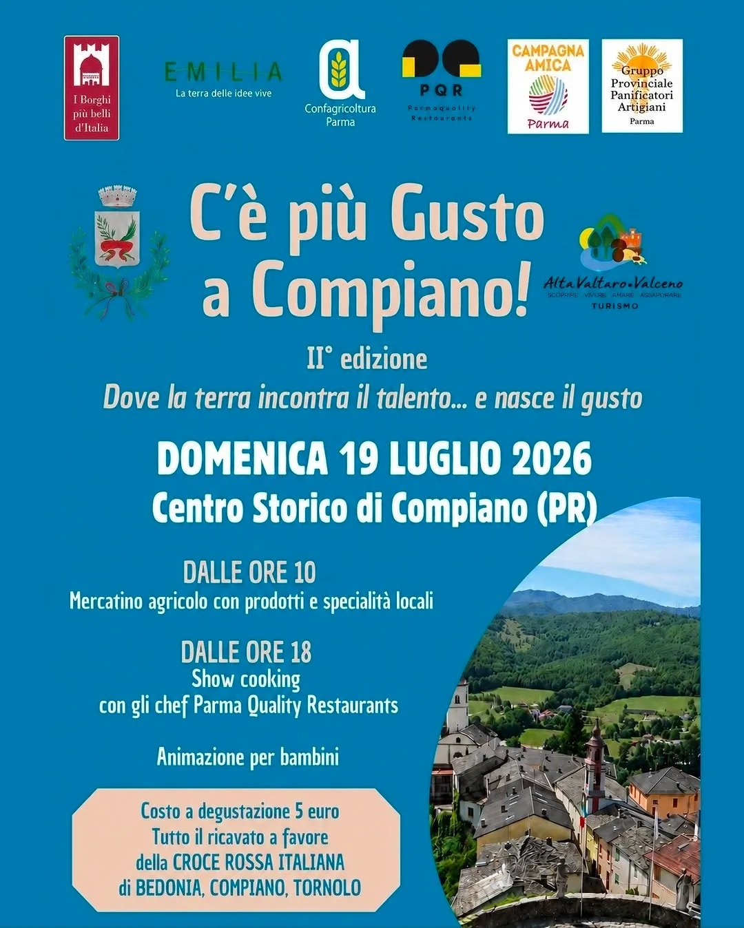 Locandina IIª Edizione C'è più Gusto a Compiano 2026 a Compiano (Parma)