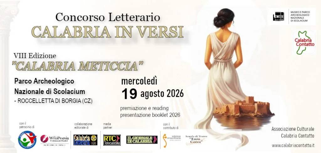 Locandina VIII Edizione Concorso Letterario Calabria in Versi 2026 a Borgia (Catanzaro)