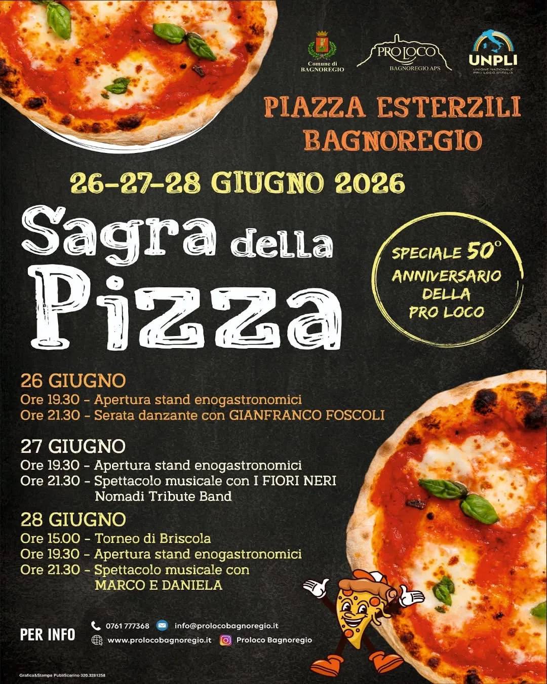 Locandina Sagra della Pizza 2026 a Bagnoregio (Viterbo)