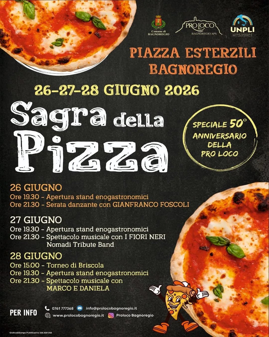 Locandina Sagra della Pizza 2026 a Bagnoregio (Viterbo)