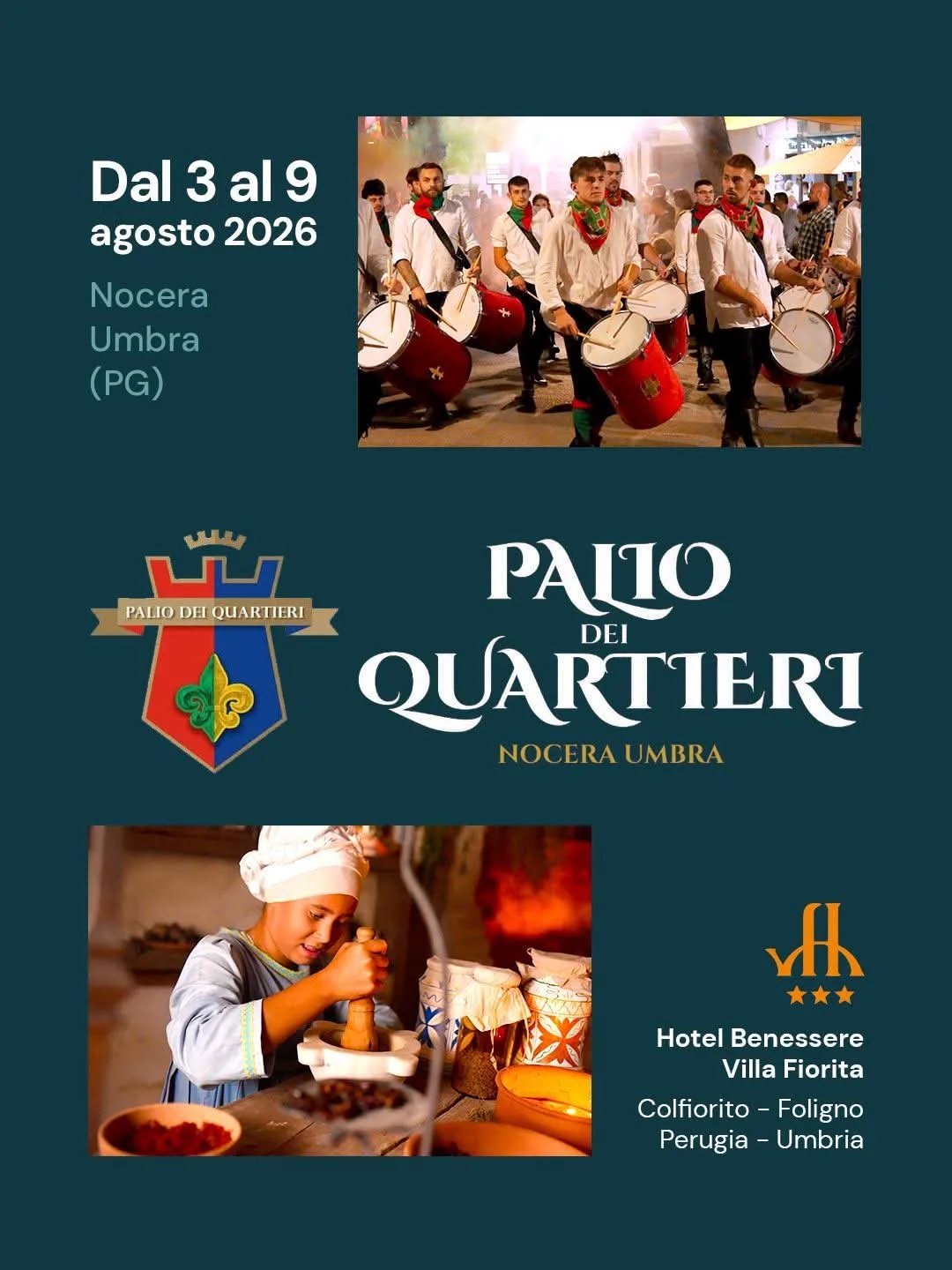 Locandina Palio dei Quartieri 2026 Nocera Umbra a Nocera Umbra (Perugia)