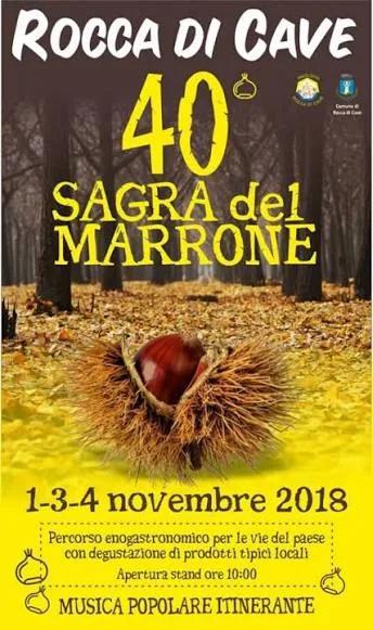 Locandina 40ª Sagra del Marrone 2018 a Rocca di Cave (Roma)