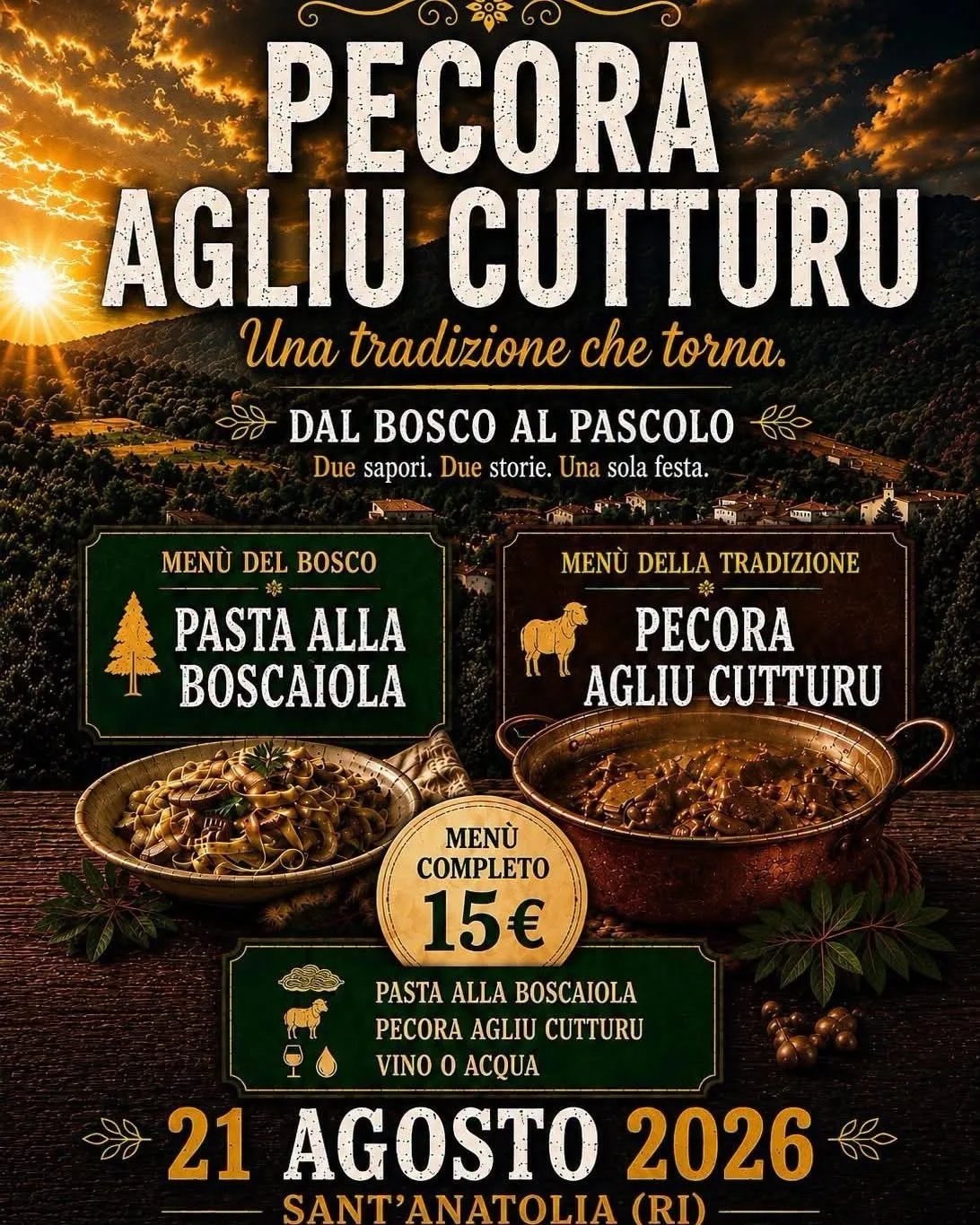 Locandina Pecora Agliu Cutturu 2026 a Sant'Anatolia di Narco (Rieti)