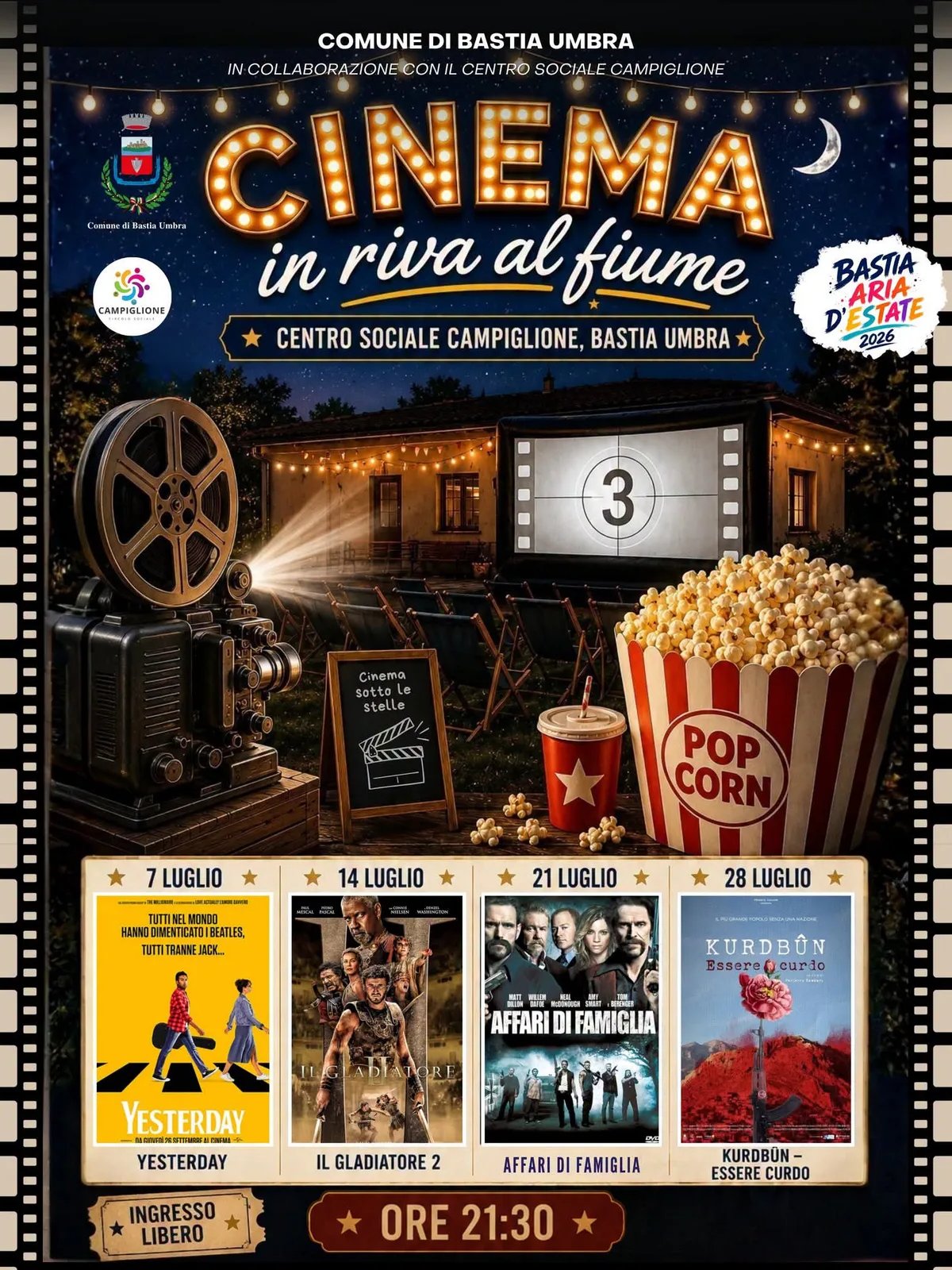 Locandina Yesterday — Cinema in riva al fiume 2026 a Bastia Umbra (Perugia)