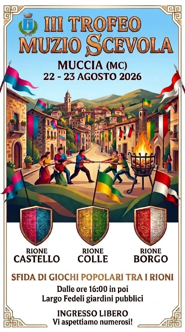 Locandina III Trofeo Muzio Scevola 2026 a Muccia (Macerata)