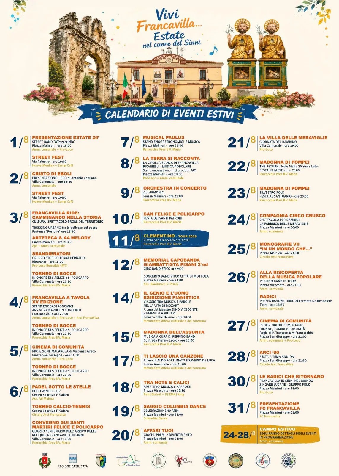 Locandina Vivi Francavilla... Estate nel cuore del Sinni 2026 a Francavilla in Sinni (Potenza)