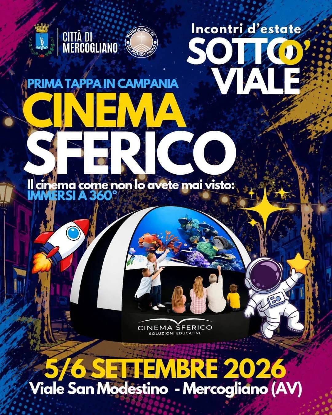 Locandina Cinema Sferico 5/6 Settembre 2026 a Mercogliano (Avellino)