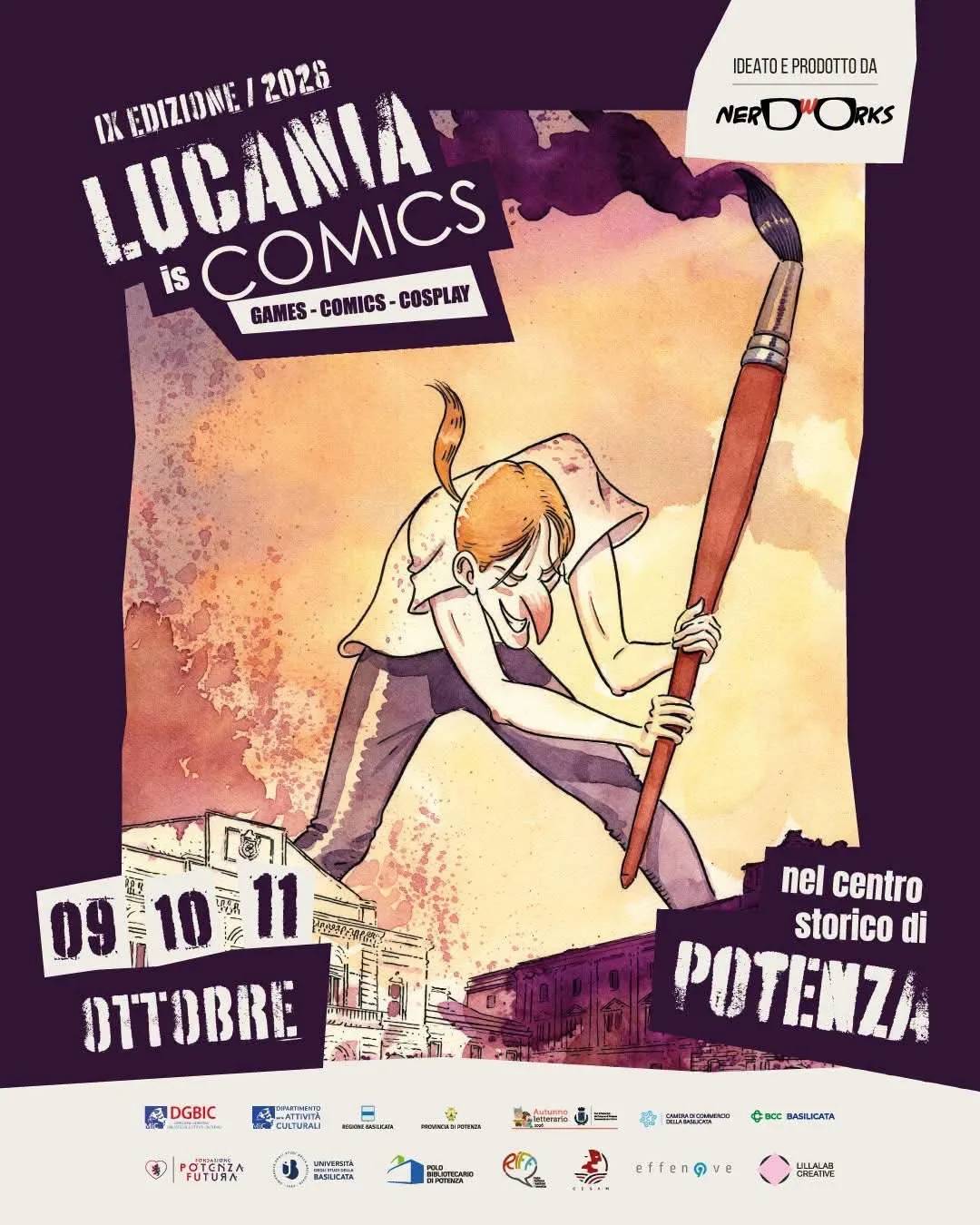 Locandina IX Edizione Lucania is Comics 2026 a Potenza (Potenza)