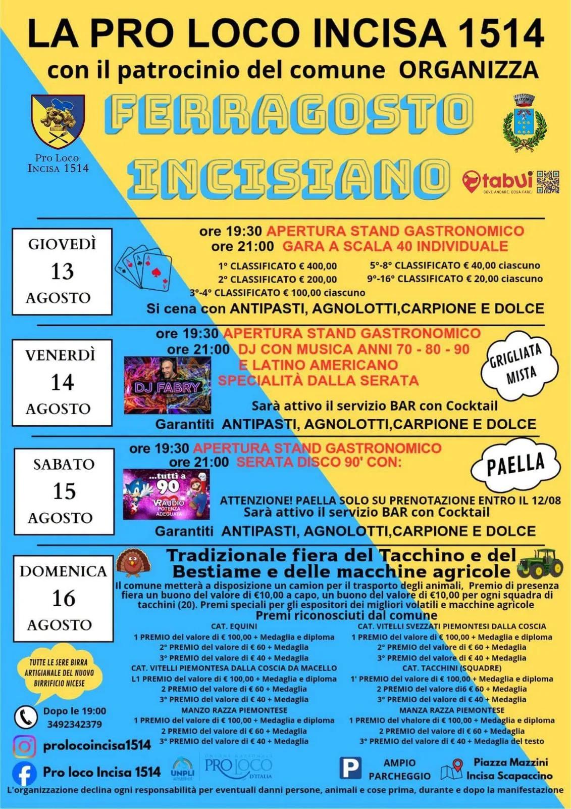 Gara a Scala 40 - Ferragosto Incisiano — Incisa Scapaccino
