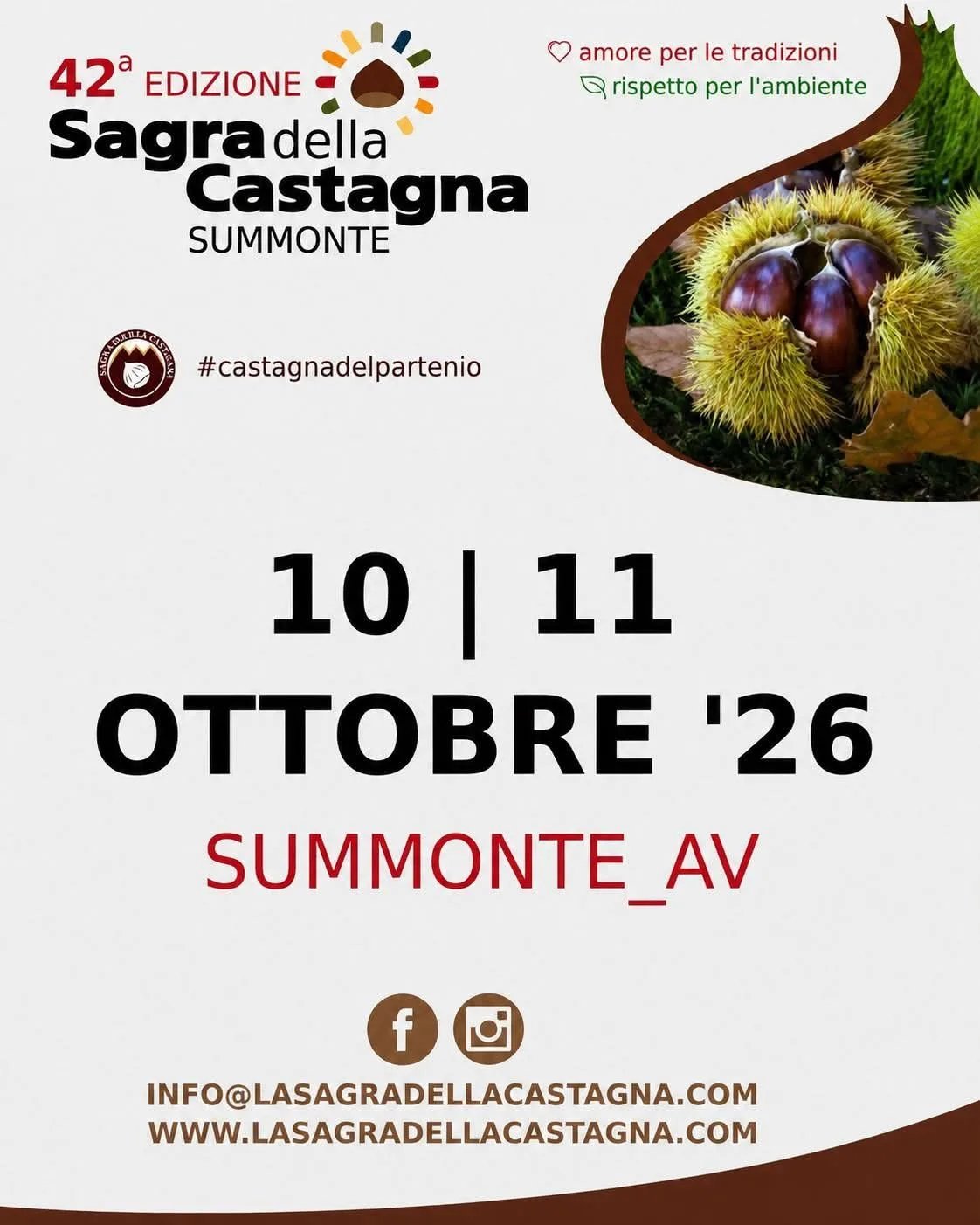 Locandina 42ª Sagra della Castagna 2026 a Summonte (Avellino)
