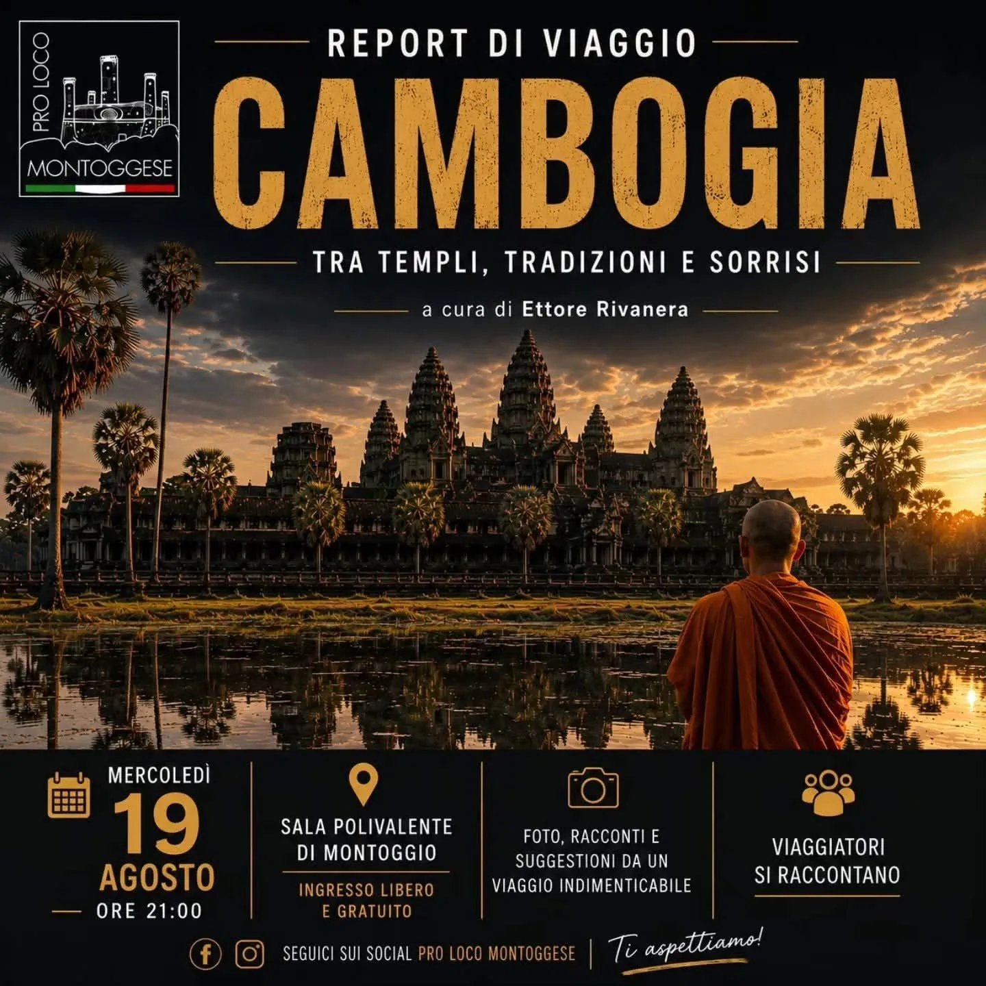 Locandina Report di Viaggio Cambogia 2026 a Montoggio (Genova)