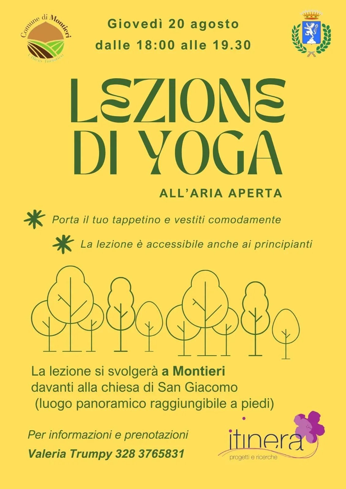 Locandina Lezione di Yoga all’Aria Aperta 2026 a Montieri (Grosseto)