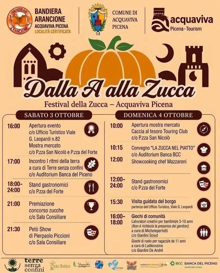 Locandina Dalla A alla Zucca 2026 a Acquaviva Picena (Ascoli Piceno)