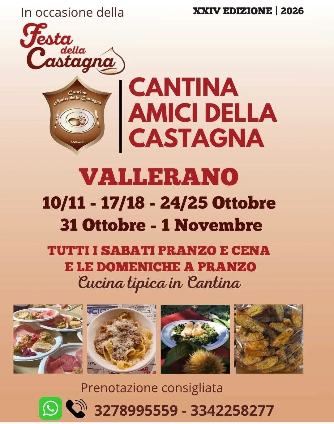 Locandina calendario eventi ottobre 2026 a Vallerano (Viterbo)