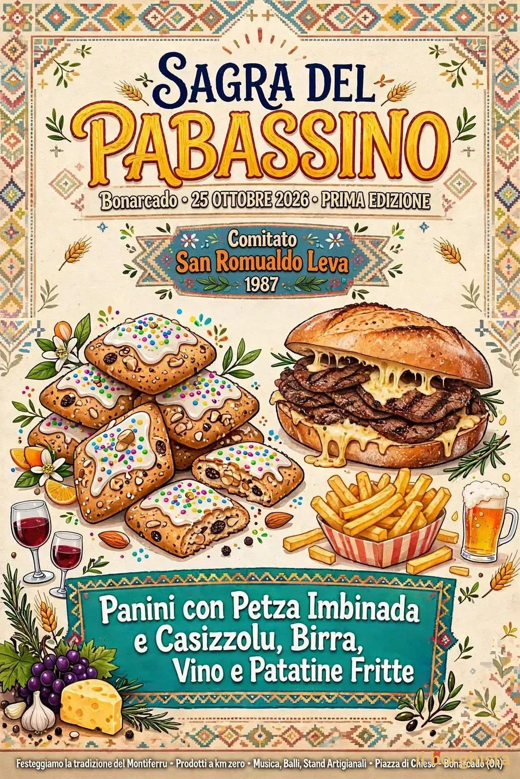 Locandina Prima Edizione Sagra del Pabassino 2026 a Bonarcado (Oristano)