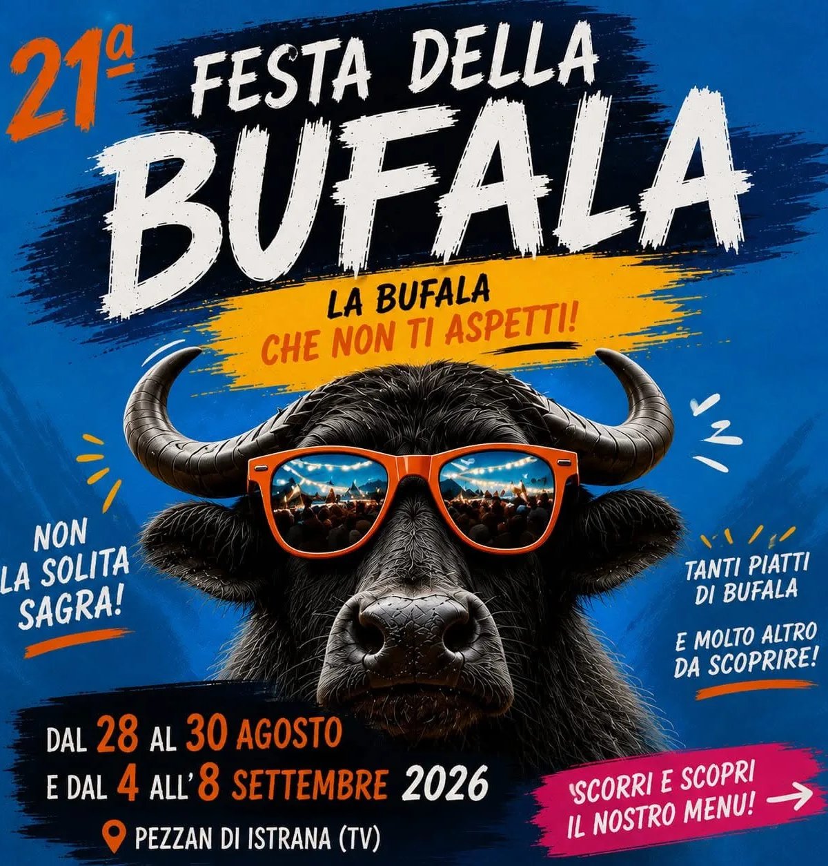 Locandina 21ª Festa della Bufala 2026 a Istrana (Treviso)