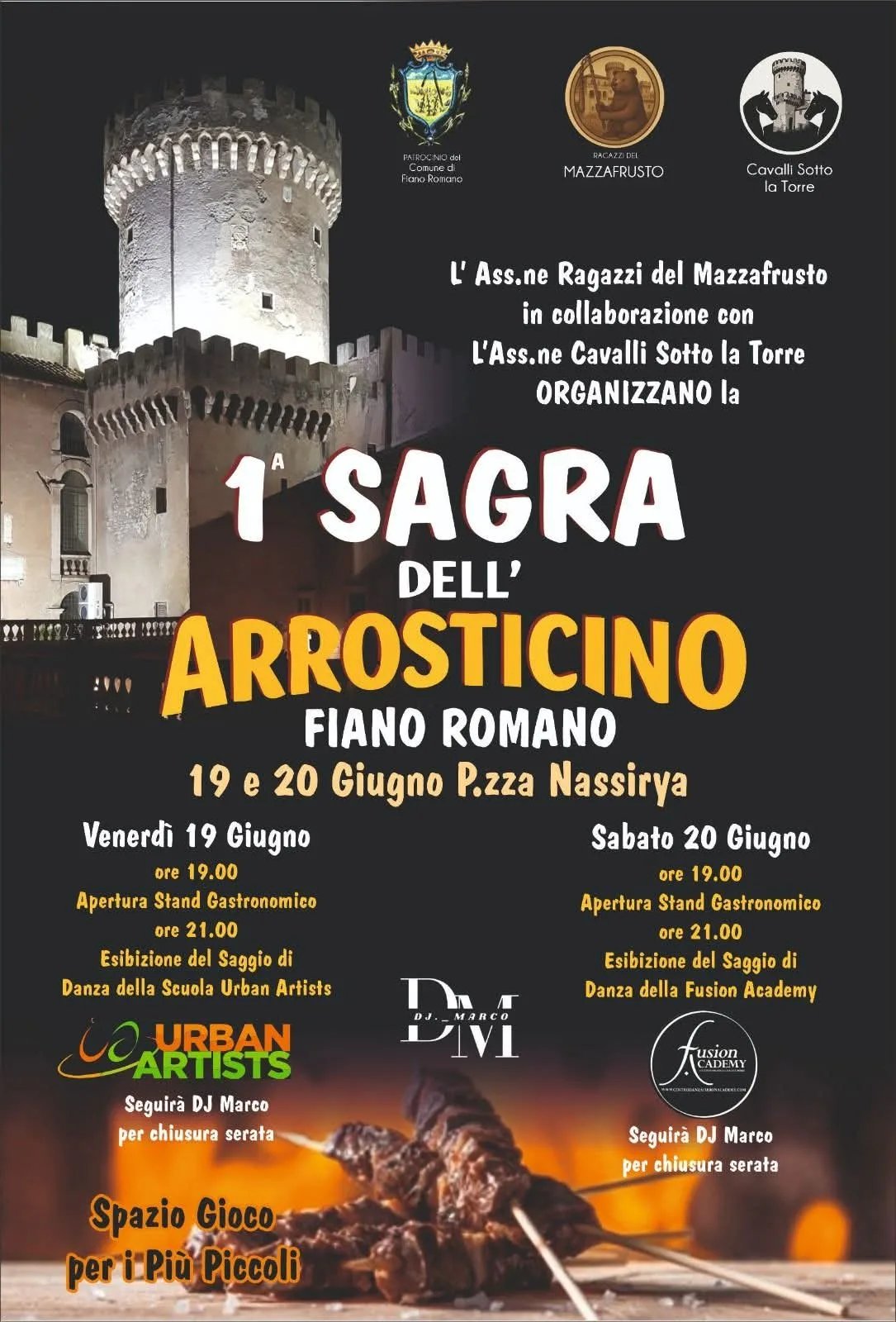 Locandina 1ª Sagra dell'Arrosticino 2026 a Fiano Romano (Roma)