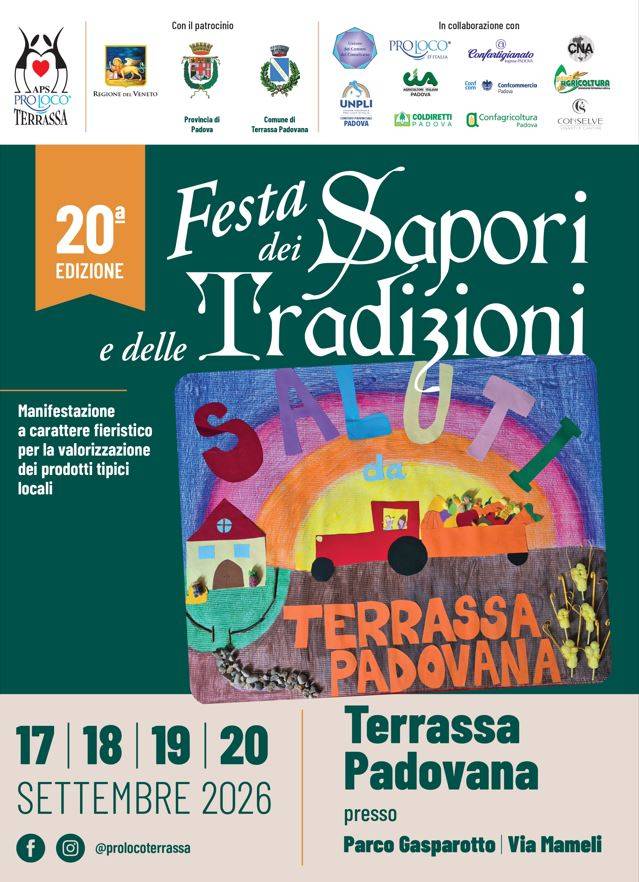 Locandina 20°Festa dei Sapori e delle Tradizioni a Terrassa Padovana (Padova)